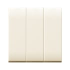 AVE - Triplo deviatore tasti lisci. Class S44. colore RAL 1013. 1P 10AX non illuminabile finitura lucida 2 Mod.