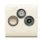 AVE - Presa TVFM/SAT diretta demiscelata 3 uscite. Class S44. colore RAL 1013 finitura lucida 2 Mod.