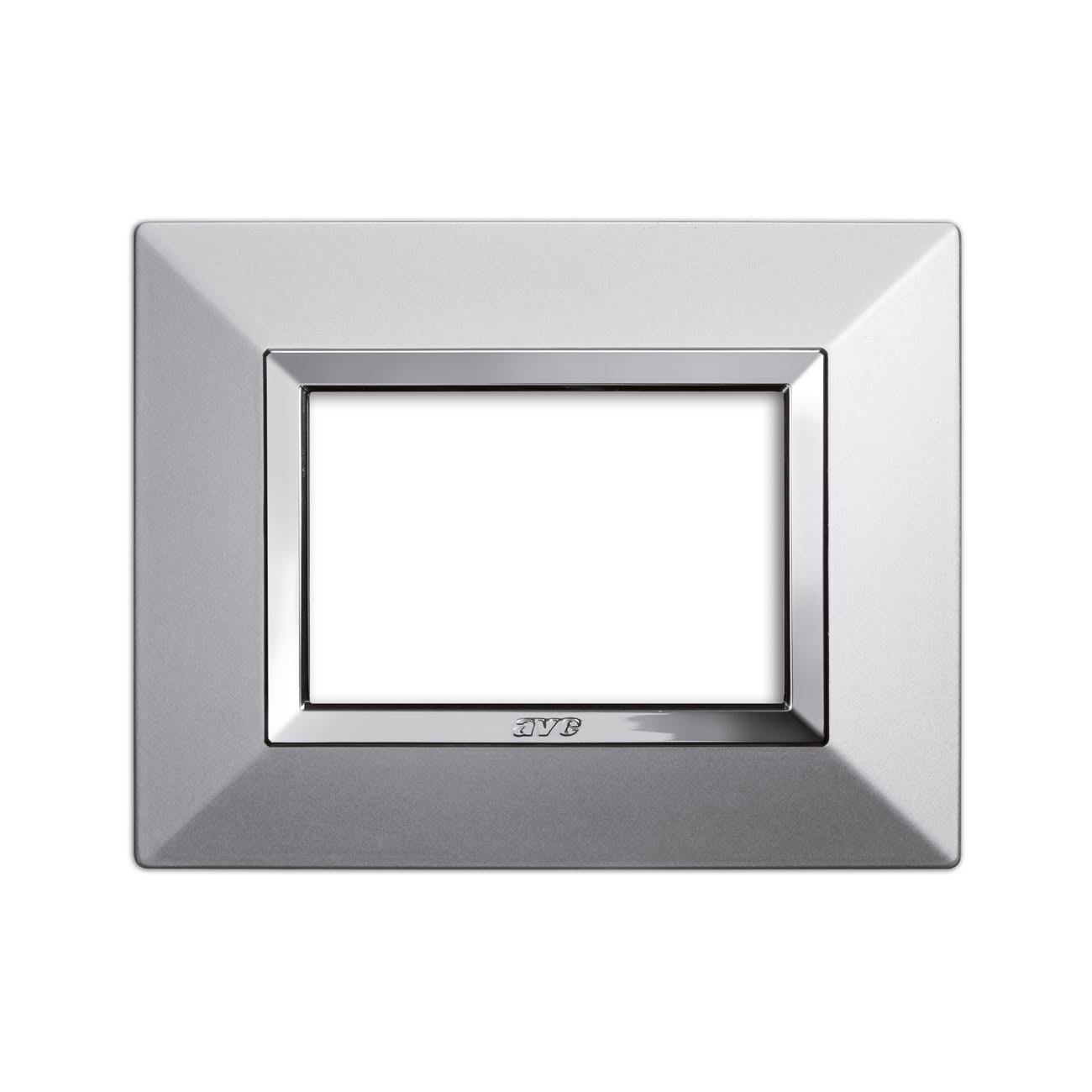 AVE - Placca Zama. S44 colore alluminio naturale . con cornicetta 3 Mod.