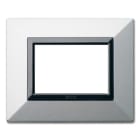 AVE - Placca Zama. S44 colore argento opaco. con cornicetta 3 Mod.