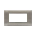 AVE - Placca Tecnopolimero Young S44. colore beige spazzololato 3D 4moduli