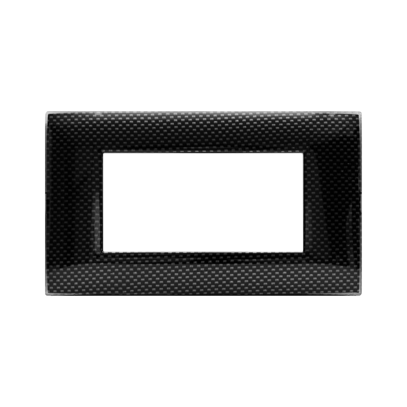 AVE - Placca Tecnopolimero Young S44. colore carbon scuro 3D 4moduli 44PJ04CBS/3D