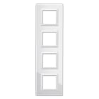 AVE - Placca Vera 44. in vetro colore bianco finitura lucida fornita con cornicetta 8(2+2+2+2) Mod.