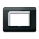 AVE - Placca tecnopolimero. S44 colore nero assoluto. cornice 3 Mod.