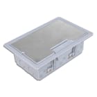 AVE - Torretta filo pavimento con coperchio in acciaio inox 24 moduli S44. 16 moduli S45 e 8 moduli DIN