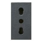 AVE - Presa bipasso Noir S45. colore nero. 2P+T 10/16A 250V finitura opaca 1 Mod.