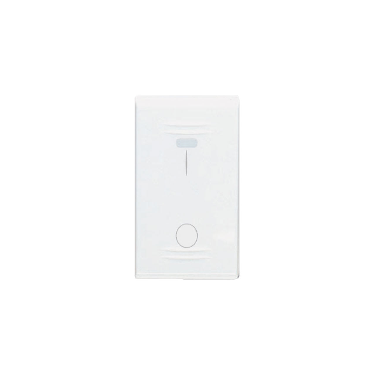 AVE - Interruttore con gemma. Banquise S45. colore RAL 9016. 2P 16AX illuminabile finitura lucida 1 Mod.