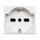 AVE - Presa schuko bipasso Banquise S45. 2P+T 10/16A colore RAL 9016 2 Mod.