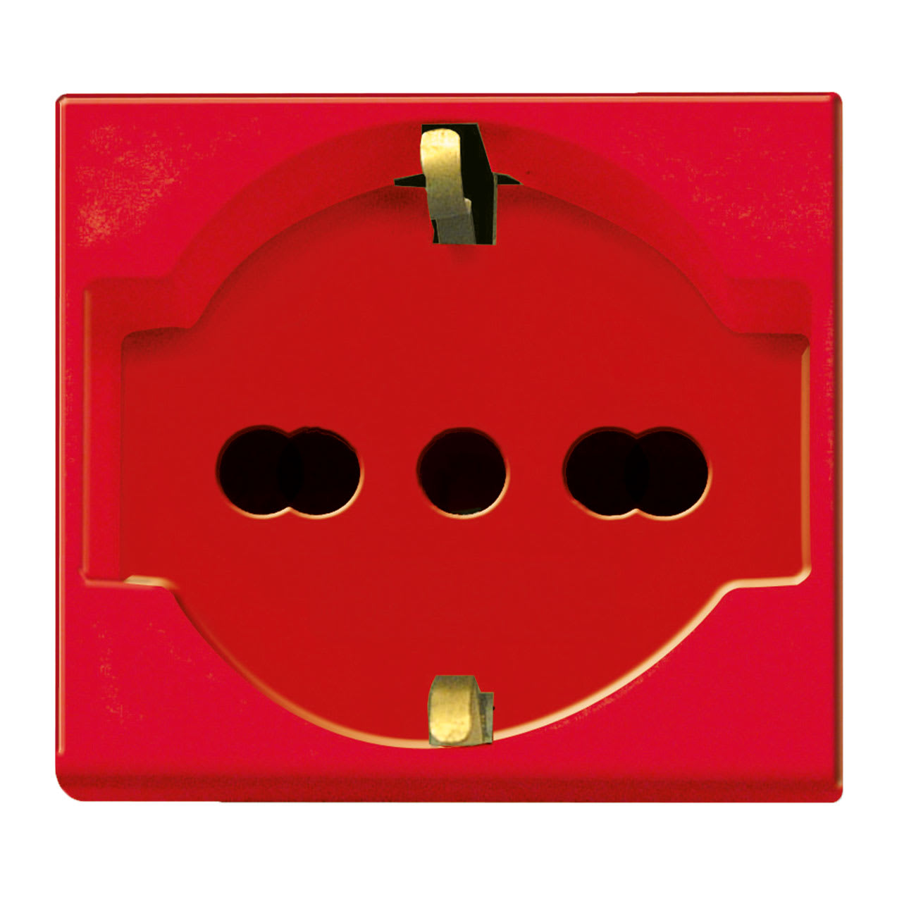 AVE - Presa schuko bipasso Banquise S45. 2P+T 10/16A colore rosso 2 Mod.