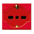 AVE - Presa schuko bipasso Banquise S45. 2P+T 10/16A colore rosso 2 Mod.