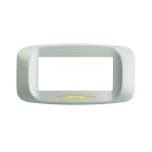 AVE - Placca in pressofusione illuminabile color bianco banquise micalizzato con sottoplacca 4 moduli