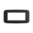 AVE - Placca in tecnopolimero per scatola rettangolare 4 Mod. colore grigio noir