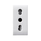 AVE - Presa bipasso. con trattamento antibatterico. Domus S44. colore RAL 9010. 2P+T 10/16A 250V finitura lucida 1 Mod.