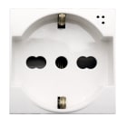 AVE - Presa schuko bipasso. con trattamento antibatterico. Domus S44. colore RAL 9010. 2P+T 10/16A 250V finitura lucida 2 Mod.
