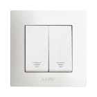 AVE - Doppio interruttore con gemma. colore RAL 9010. 1P 20AX non illuminabile finitura lucida 2 Mod.