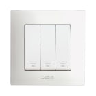 AVE - Triplo interruttore con gemma. colore RAL 9010. 1P 20AX non illuminabile finitura lucida 2 Mod.