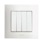 AVE - Quadruplo interruttore senza gemma. colore RAL 9010. 1P 10AX non illuminabile finitura lucida 2 Mod.