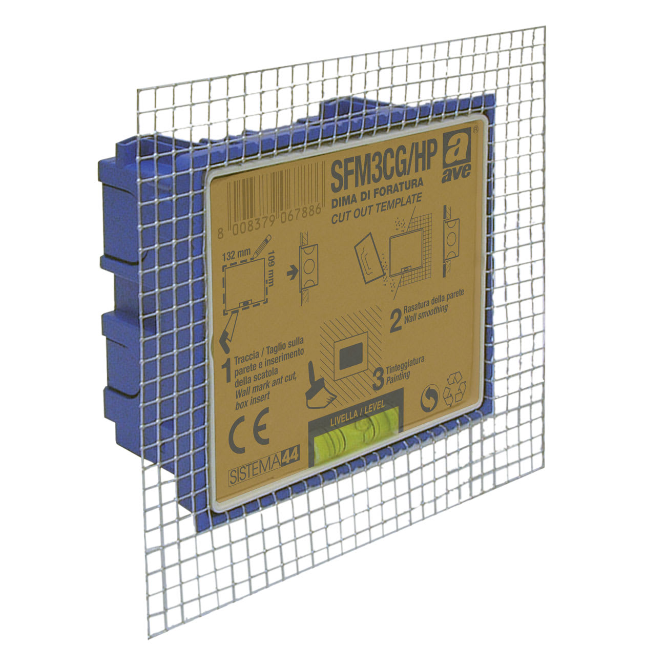 AVE - Scatola filo muro totale 3 moduli per pareti in cartongesso e/o tramezze leggere da utilizzare con placche ave touch