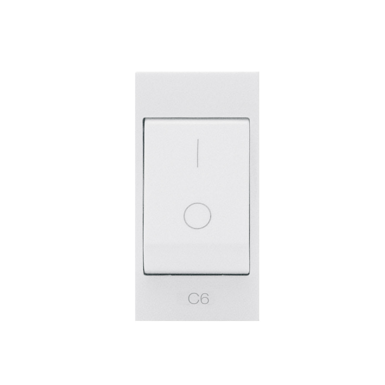 AVE - Interruttore automatico. Domus S44. colore RAL 9010. 1P+N 6A 1.5kA 250v finitura lucida  1 Mod.