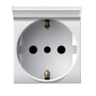 AVE - Presa schuko con sportello P30. Domus S44. colore RAL 9010. 2P+T 16A 250V finitura lucida 2 Mod.