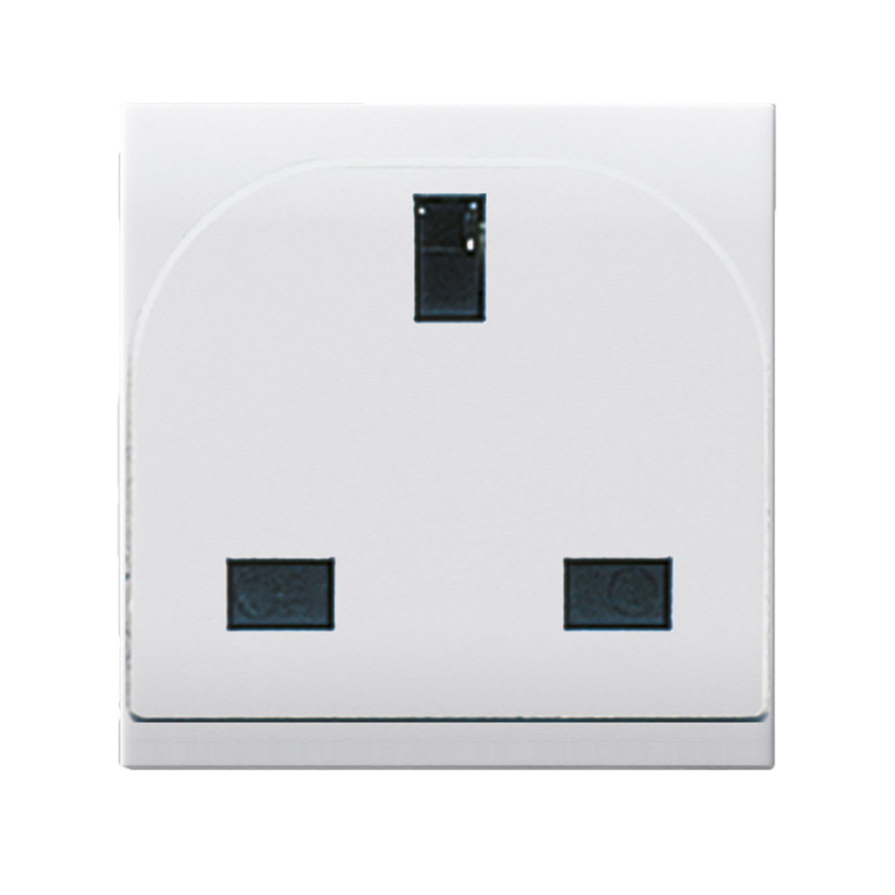 AVE - Presa std inglese. Domus S44. colore RAL 9010. 13A 250V 2P+T  finitura lucida  2 Mod.