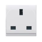 AVE - Presa std inglese. Domus S44. colore RAL 9010. 13A 250V 2P+T finitura lucida 2 Mod.
