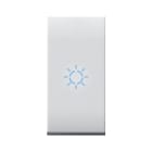 AVE - TASTO CON SIMBOLO LAMPADA PER COMANDI ASSIALI. DOMUS S44. COLORE RAL 9010 FINITURA LUCIDA 1 MOD