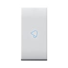 AVE - TASTO CON SIMBOLO SUONERIA PER COMANDI ASSIALI. DOMUS S44. COLORE RAL 9010 FINITURA LUCIDA 1 MOD