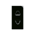 AVE - Presa euroamericana. Life S44. colore Nero. 2P 16A 250V finitura lucida 1 Mod.