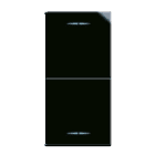 AVE - Doppio pulsante. Life S44. colore Nero. 1P NA+1P NA 10A 250v finitura lucida 1 Mod.