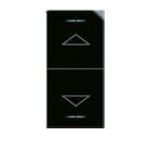 AVE - Doppio pulsante con frecce. Life S44. colore Nero. 1P NA+1P NA 10A 250v finitura lucida 1 Mod.