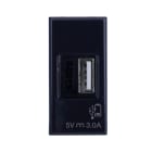 AVE - Caricatore USB tipo A. Life S44. colore nero. 3A alimentazione 240V finitura lucida 1 Mod.