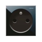 AVE - Presa Std francese. Life S44. colore Nero. 2P+T 16A 250V finitura lucida 2 Mod.
