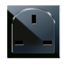 AVE - Presa std inglese. Life S44. colore Nero. 13A 250V 2P+T finitura lucida 2 Mod.