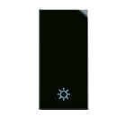 AVE - Tasto simbolo Lampada Life S44. colore Nero finitura lucida 1 Mod.