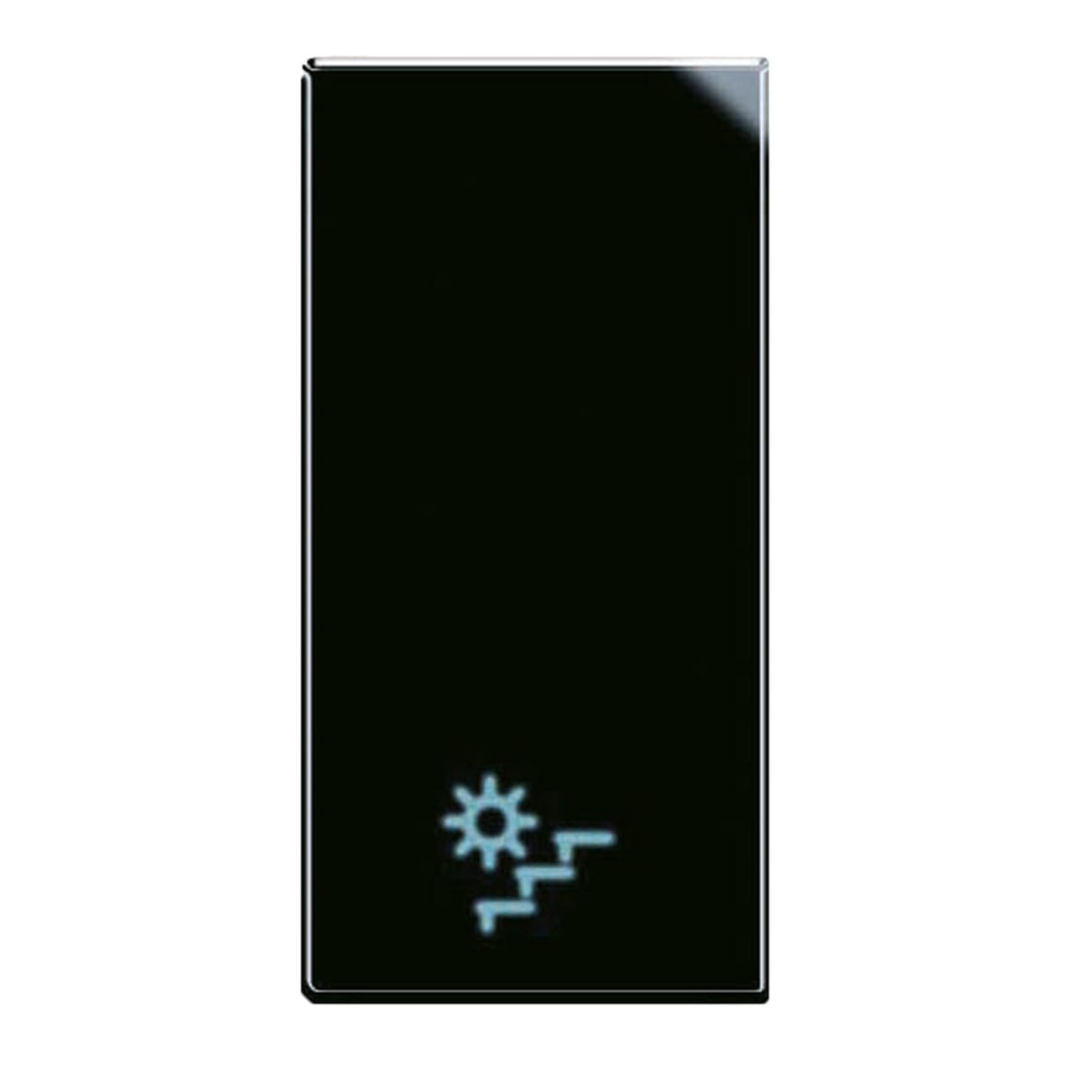 AVE - Tasto simbolo Luce Scale Life S44. colore Nero  finitura lucida  1 Mod. 442TLSP