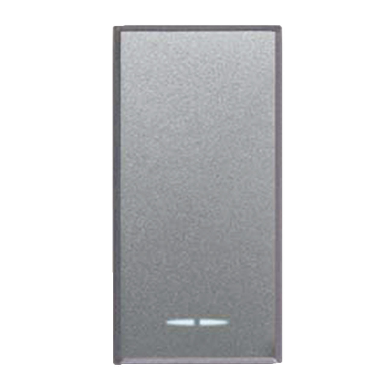 AVE - Pulsante tasto con gemma. Allumia S44. colore Grigio Tech. N.A. 1P 10A illuminabile finitura lucida 1 Mod.