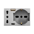 AVE - PRESA SCHUKO+ITA+USB A/C ALLUMIA 3M
