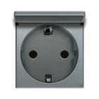 AVE - Presa schuko con sportello. Allumia S44. colore Grigio Tech. 2P+T 16A 250V finitura lucida 2 Mod.