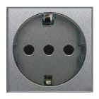 AVE - Presa schuko con sportello P30. Allumia S44. colore Grigio Tech. 2P+T 16A 250V finitura lucida 2 Mod. 443090TSS