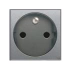 AVE - Presa Std francese. Allumia S44. colore Grigio Tech. 2P+T 16A 250V finitura lucida 2 Mod.