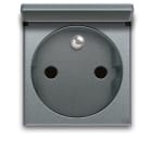 AVE - Presa Std francese con sportello. Allumia S44. colore Grigio Tech. 2P+T 16A 250V finitura lucida 2 Mod.