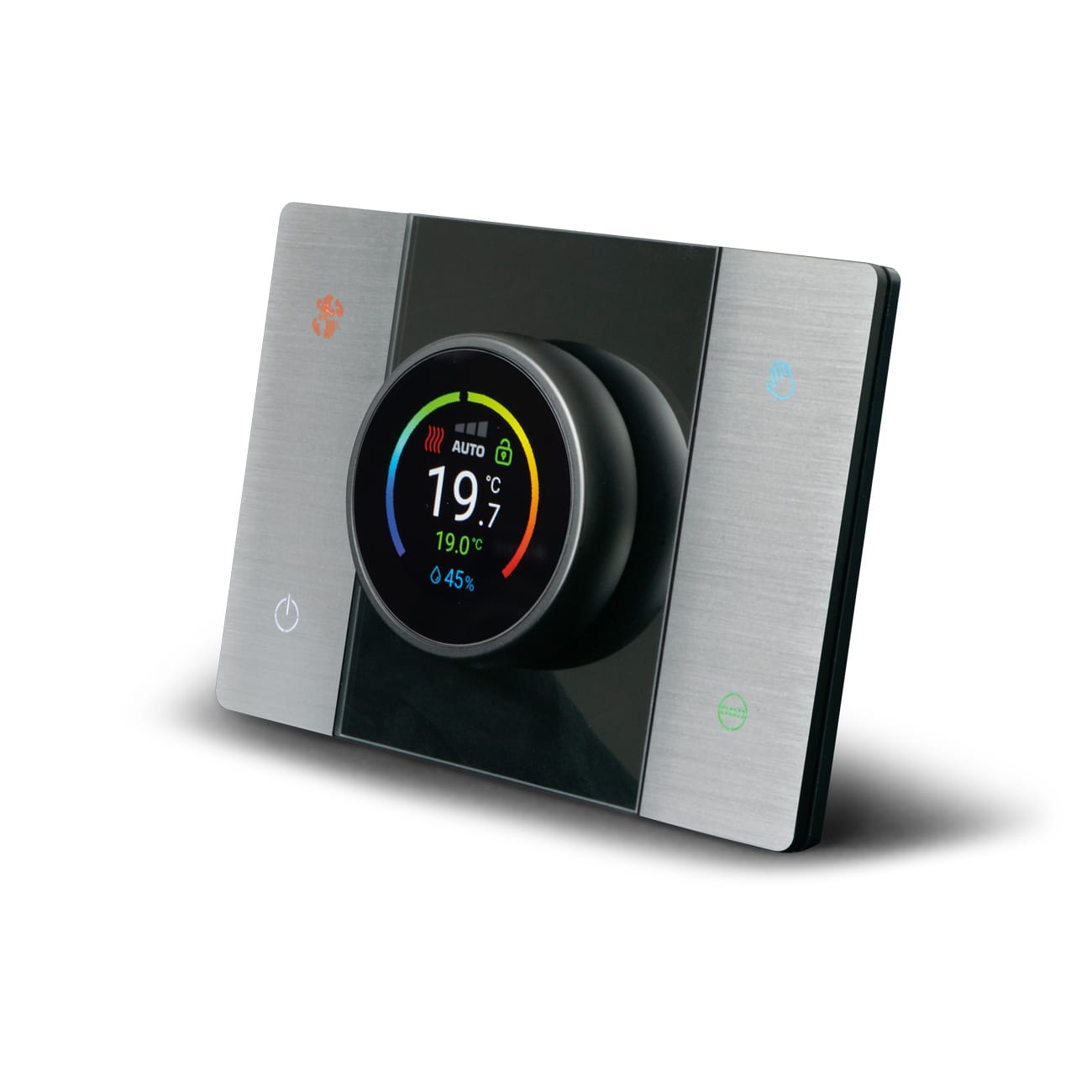 AVE - CRONOTERMOSTATO SMART CONNESSO T44 CON RILEVAZIONE DELL'UMIDITA' AMBIENTE  ALLUMINIO NATURALE SATINATO.