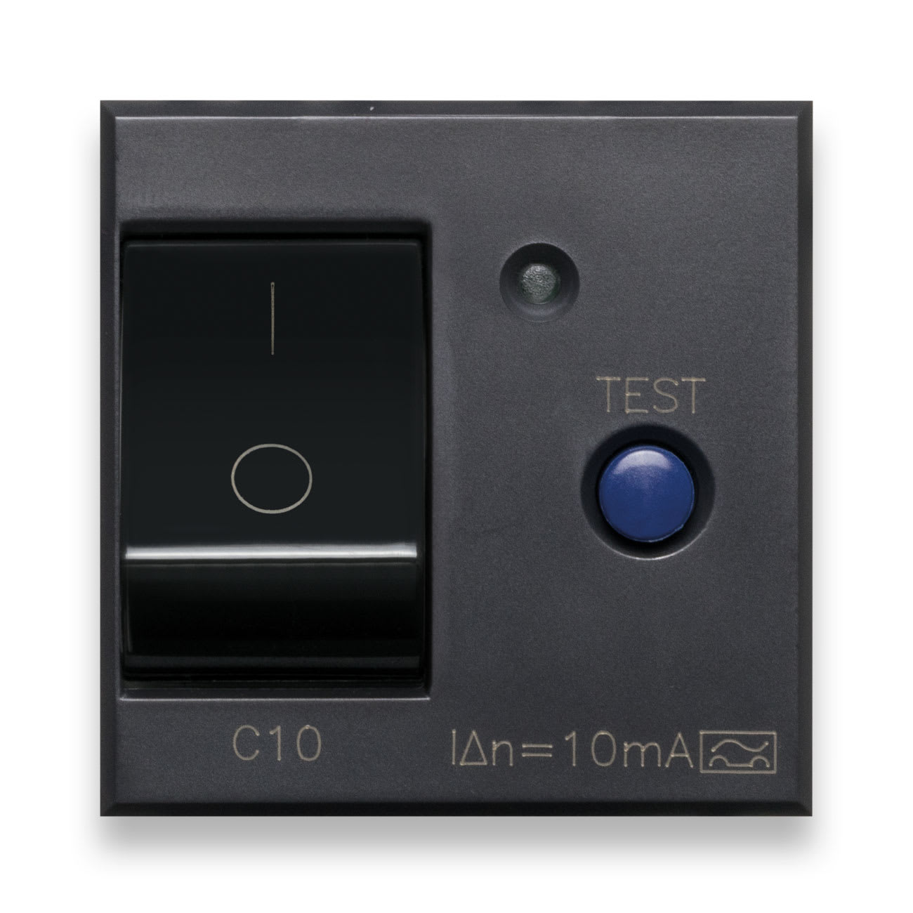 AVE - Interruttore magnetotermico differenziale. Tekla S44. colore grigio Tekla. 1P+N 10A 230V 3kA 10mA finitura opaca 2 Mod.