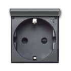 AVE - PRESA SCHUKO CON SPORTELLO. TEKLA S44. COLORE GRIGIO TEKLA. 2P+T 16A 250V FINITURA OPACA 2 MOD. 445090SS