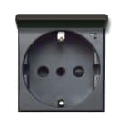 AVE - PRESA SCHUKO CON SPORTELLO P30. TEKLA S44. COLORE GRIGIO TEKLA. 2P+T 16A 250V FINITURA OPACA 2 MOD.