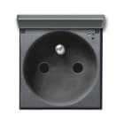 AVE - PRESA STD FRANCESE CON SPORTELLO. TEKLA S44. COLORE GRIGIO TEKLA. 2P+T 16A 250V FINITURA OPACA 2 MOD.