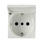AVE - Presa schuko con sportello P30. WHITEK S44. colore bianco. 2P+T 16A 250V finitura opaca 2 Mod.