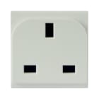 AVE - Presa std inglese. WHITEK S44. colore bianco. 13A 250V 2P+T finitura opaca 2 Mod.