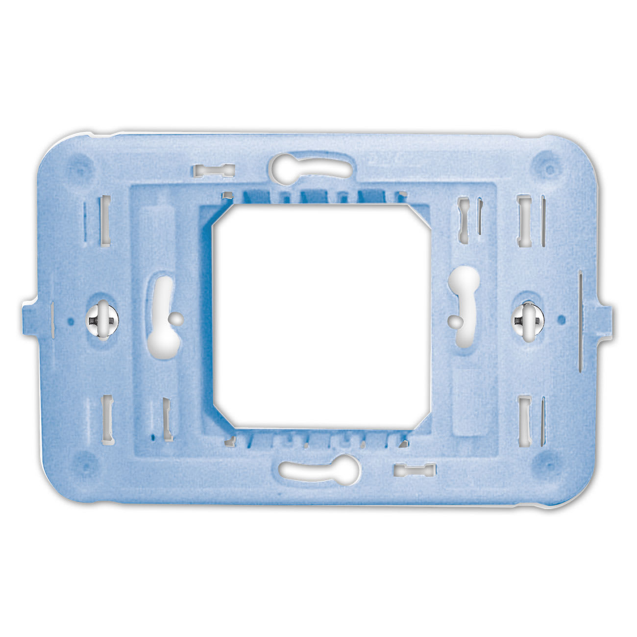 AVE - Supporto con viti S44. per scatole rettangolari 3 moduli e per scatole tonde o quadrate. 2 Mod. 44A002VT